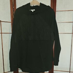 Maurices Black Quilted Panel Hoodie